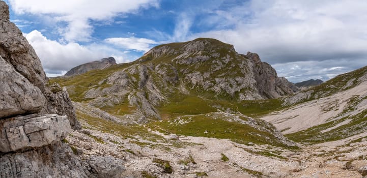 Panoramic image of landscape in South Tirol with famous Prags valley, Italy, Europe