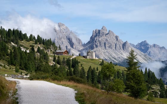 Panoramic image of landscape in South Tirol with famous Prags valley, Italy, Europe