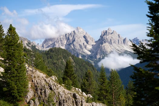 Panoramic image of landscape in South Tirol with famous Prags valley, Italy, Europe