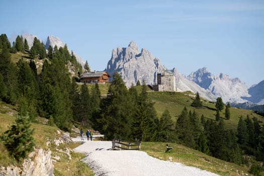 Panoramic image of landscape in South Tirol with famous Prags valley, Italy, Europe