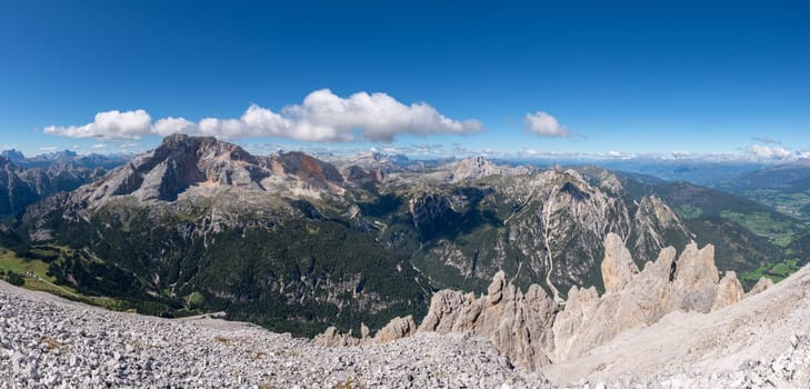 Panoramic image of landscape in South Tirol with famous Prags valley, Italy, Europe