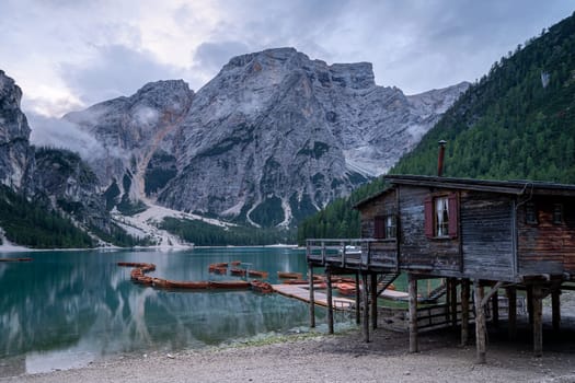 Panoramic image of landscape in South Tirol with famous Prags valley, Italy, Europe