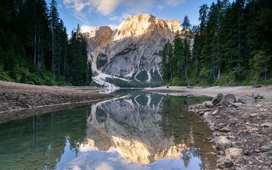 Panoramic image of landscape in South Tirol with famous Prags valley, Italy, Europe