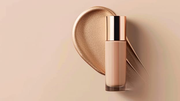 Make-up foundation cosmetics product, beige cosmetic makeup and skincare cream sample as luxury beauty brand design