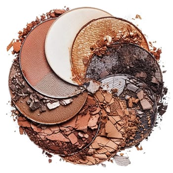 Beauty product and cosmetics texture as circle shape design, makeup blush eyeshadow powder as abstract luxury cosmetic background art