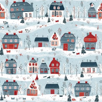 Christmas seamless pattern, English cottage tileable holiday country style print for wallpaper, wrapping paper, scrapbook, fabric and product design idea