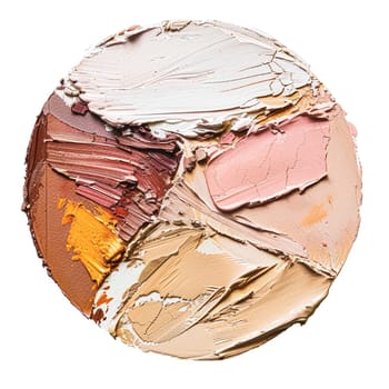Beauty product and cosmetics texture as circle shape design, makeup blush eyeshadow powder as abstract luxury cosmetic background art