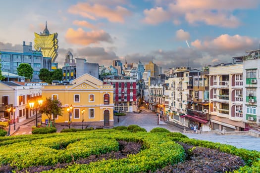 Beautiful cityscape of Macau downtown city skyline