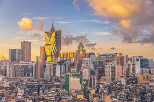 Beautiful cityscape of Macau downtown city skyline