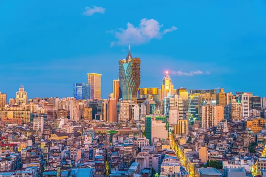 Beautiful cityscape of Macau downtown city skyline