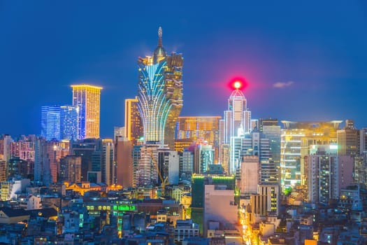 Beautiful cityscape of Macau downtown city skyline