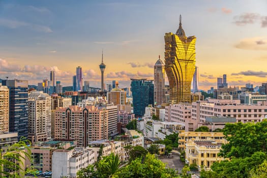 Beautiful cityscape of Macau downtown city skyline