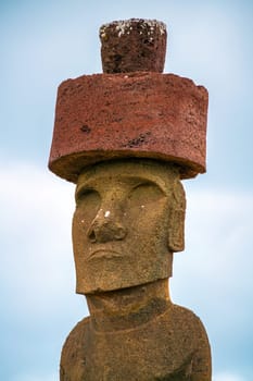 The ancient moai on Easter Island in Chile