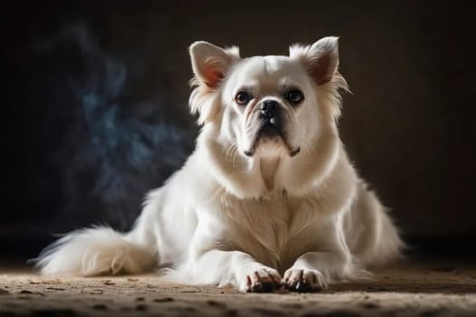 Portrait of a dog with golden fur. High quality photo
