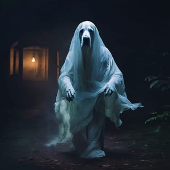 Ghost Dog Walking in the Dark. High quality photo