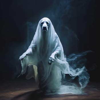 Ghost Dog Walking in the Dark. High quality photo