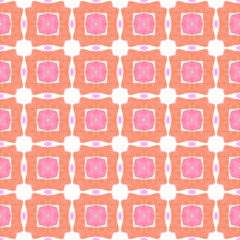 Textile ready amusing print, swimwear fabric, wallpaper, wrapping. Orange great boho chic summer design. Watercolor summer ethnic border pattern. Ethnic hand painted pattern.