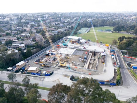 MELBOURNE, AUSTRALIA - JUNE 16 2024: Parts of North East Link under construction in Bulleen, Melbourne, Victoria, Australia