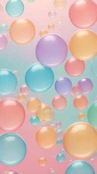 Abstract background of multicolored colorful soap bubbles.