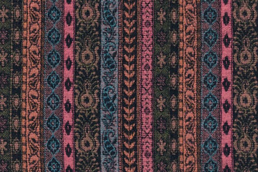 Nepalese textile background. Woven ethnic fabric