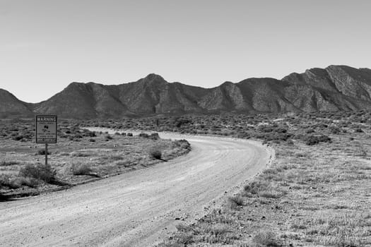 Distant mountains and road in Ikara Flinders Ranges South Australia