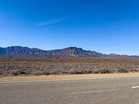 Distant mountains and road in Ikara Flinders Ranges South Australia