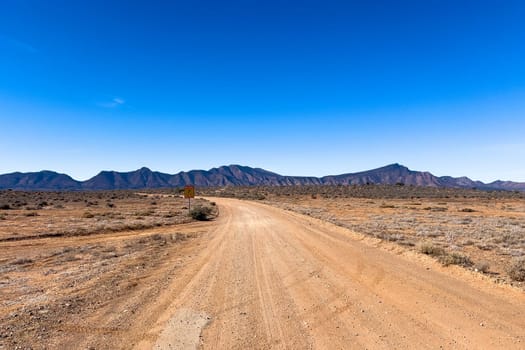 Distant mountains and road in Ikara Flinders Ranges South Australia