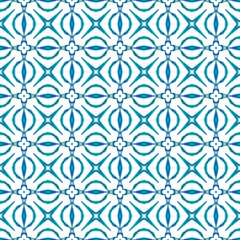 Medallion seamless pattern. Blue uncommon boho chic summer design. Textile ready great print, swimwear fabric, wallpaper, wrapping. Watercolor medallion seamless border.