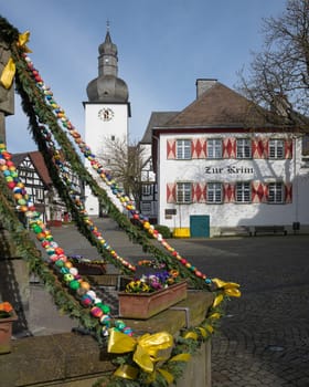 ARNSBERG, GERMANY - APRIL 10, 2023: Historic district with old buildings of Arnsberg during Eastern holidays on April 10, 2023 in Sauerland, Germany