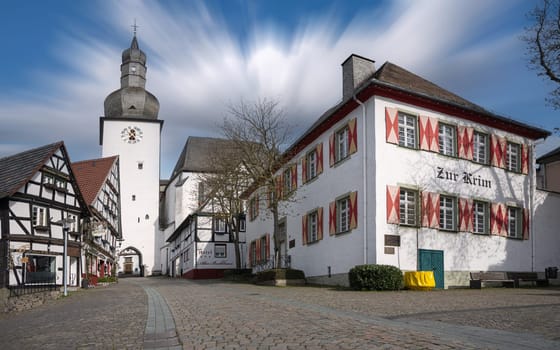 ARNSBERG, GERMANY - APRIL 10, 2023: Historic district with old buildings of Arnsberg during Eastern holidays on April 10, 2023 in Sauerland, Germany