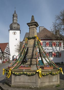 ARNSBERG, GERMANY - APRIL 10, 2023: Historic district with old buildings of Arnsberg during Eastern holidays on April 10, 2023 in Sauerland, Germany