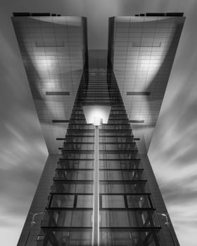 COLOGNE, GERMANY - APRIL 3, 2023: Modern buildings in the harbor of Cologne on April 3, 2023 in Germany, Europe