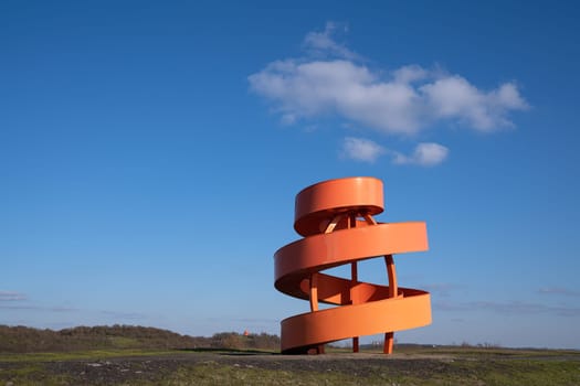 HAMM, GERMANY - FEBRUARY 28, 2023: Landmark on a tip close to Hamm against sky on February 28, 2023 in North Rhine Westphalia, Germany