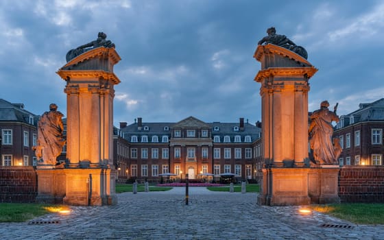 NORDKIRCHEN, GERMANY - JUNE 30, 2023: Nordkirchen castle in evening light on June 30, 2023 in Munsterland, North Rhine Westphalia, Germany