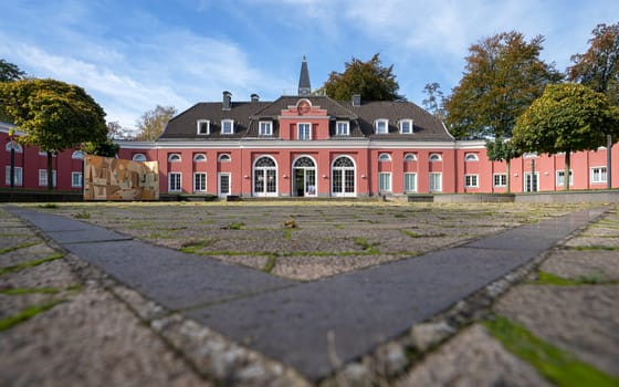 OBERHAUSEN, GERMANY - OCTOBER 27, 2022: Historic city castle, landmark of Ruhr metropolis Oberhausen on October 27, 2022 in North Rhine Westphalia, Germany