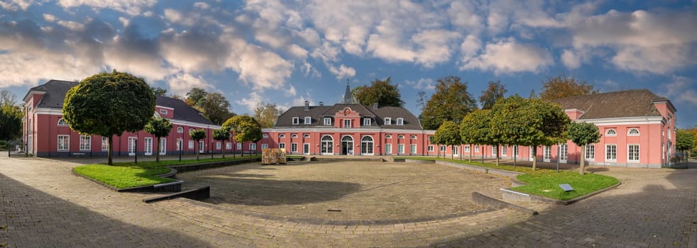 OBERHAUSEN, GERMANY - OCTOBER 27, 2022: Historic city castle, landmark of Ruhr metropolis Oberhausen on October 27, 2022 in North Rhine Westphalia, Germany