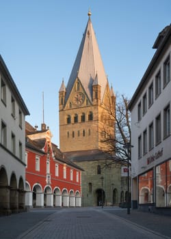 SOEST, GERMANY - APRIL 9, 2023: Historic district with old buildings of Soest on April 9, 2023 in North Rhine Westphalia, Germany