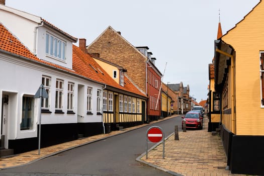Ancient street of the city of Gudhjem, Bornholm Island, Denmark