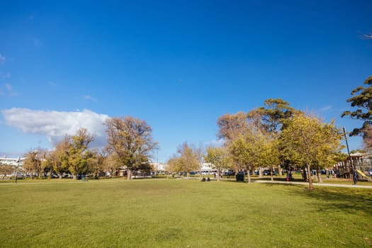 Commonwealth Reserve in Williamstown on the waterfront near Gem Pier in Melbourne, Victoria, Australia