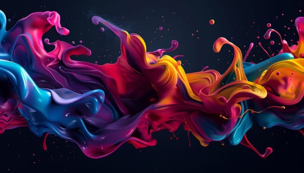 A colorful, flowing piece of fabric with a purple, orange, and blue hue by AI generated image.
