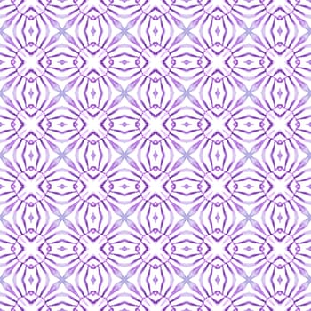 Textile ready worthy print, swimwear fabric, wallpaper, wrapping. Purple magnificent boho chic summer design. Medallion seamless pattern. Watercolor medallion seamless border.