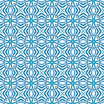 Textile ready lively print, swimwear fabric, wallpaper, wrapping. Blue beautiful boho chic summer design. Watercolor medallion seamless border. Medallion seamless pattern.