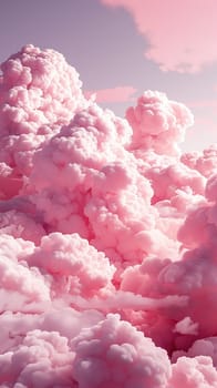 Vertical background of pink fluffy clouds.