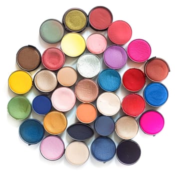 Beauty product and cosmetics texture as circle shape design, makeup blush eyeshadow powder as abstract luxury cosmetic background art