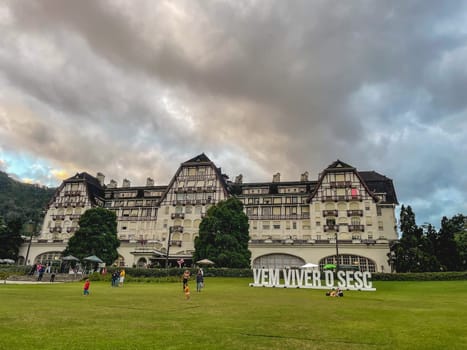 Quitandinha Palace, Historic building at Petropolis, Rio de Janeiro, Brazil. May 30, 2024.