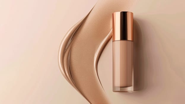 Make-up foundation cosmetics product, beige cosmetic makeup and skincare cream sample as luxury beauty brand design