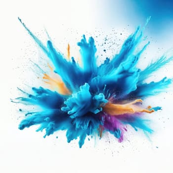 Wallpaper.Holi clip art coloured powder splashes in the air background.Abstract background.Capture motion and energy.