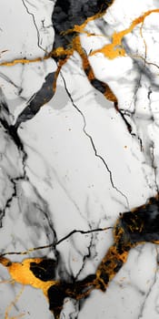 A detailed closeup of a black and gold marble texture resembling a natural landscape with tints and shades, similar to an intricate art pattern found in freezing wood branches and grass