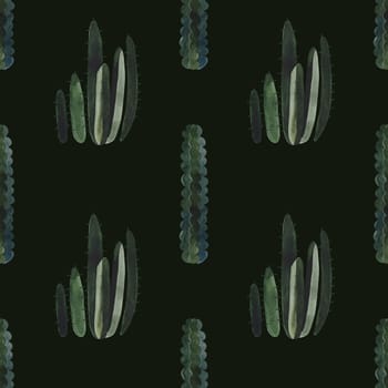 Cacti. Seamless watercolor pattern for wrapping paper, wallpaper and textiles