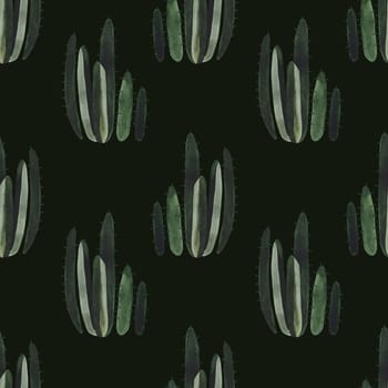 Cacti. Seamless watercolor pattern for wrapping paper, wallpaper and textiles